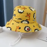 Toddler 100% algodão Allover Lions Print chapéu de pescador  Amarelo