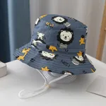 Toddler 100% algodão Allover Lions Print chapéu de pescador  Cinzento