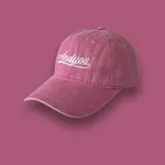 Kid Letters Embroidery Peaked Cap Pink