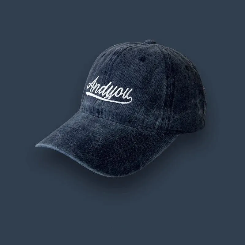 Kid Letters Embroidery Peaked Cap Bluish Grey