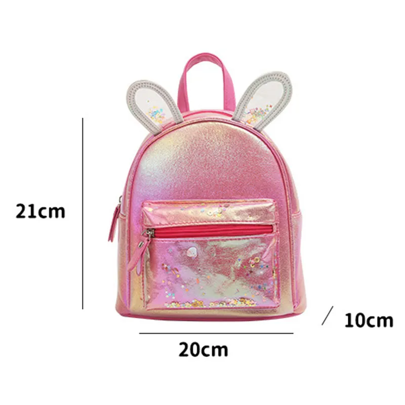 Toddler/Kid Transparent Rabbit Ear Zipper Backpack  Light Red big image 1
