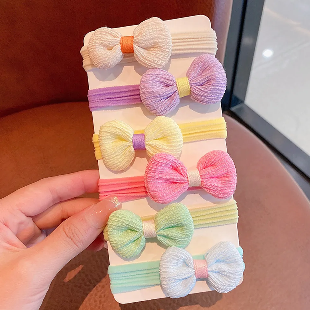 6-pack  bow flower hair accessories for  kids/toddler Color block