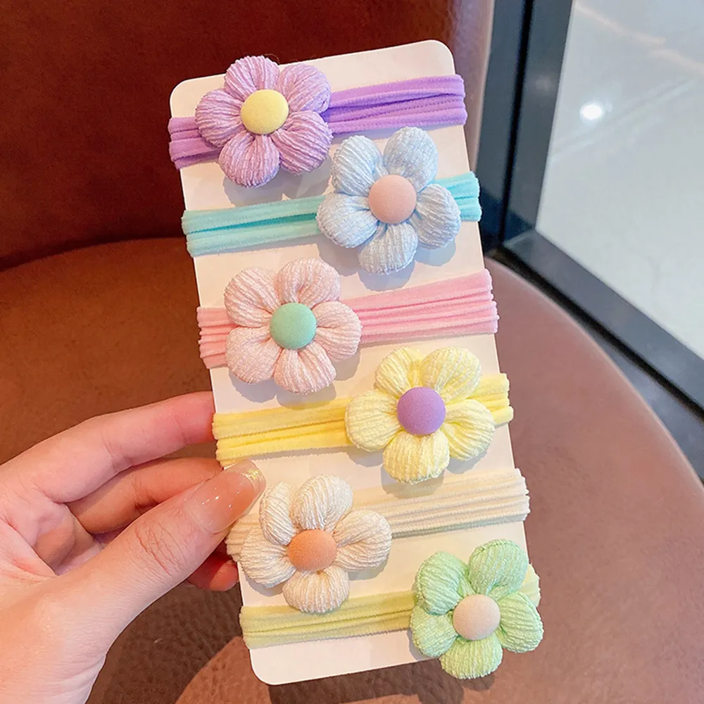 Paquete de 6 accesorios para el cabello de flores de lazo para niños / niños pequeños Multicolor big image 1