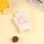 Baby/toddler Solid color love winter warm thick five-finger gloves for Girl Pink