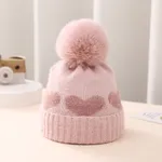 Baby‘s loving knitted thickened warm hat Pink