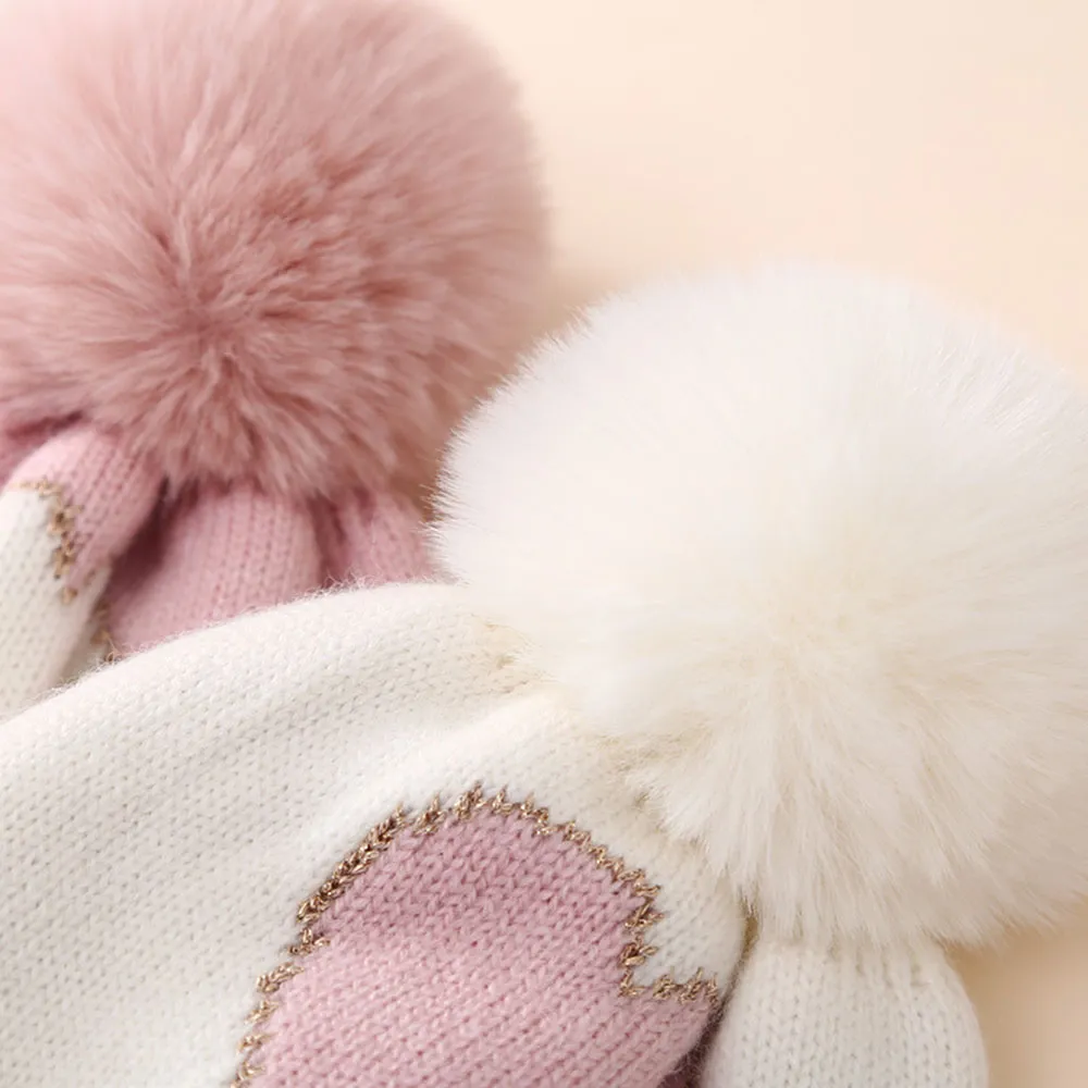 Baby's heart-shaped thickened warm wool knitted hat  image 4