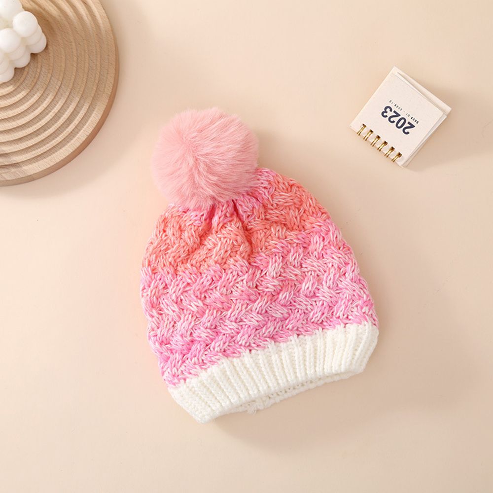 Color Block Knitted Fashionable And Warm Woolen Hat  For Toddler/kids