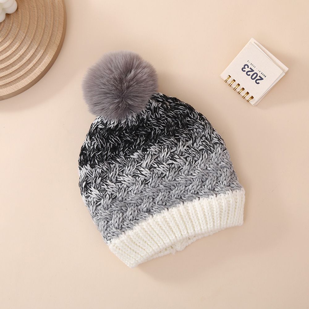 

Color block knitted fashionable and warm woolen hat for Toddler/kids