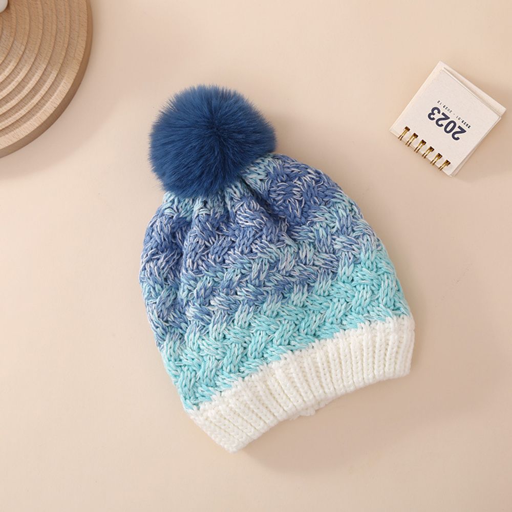 Color Block Knitted Fashionable And Warm Woolen Hat  For Toddler/kids