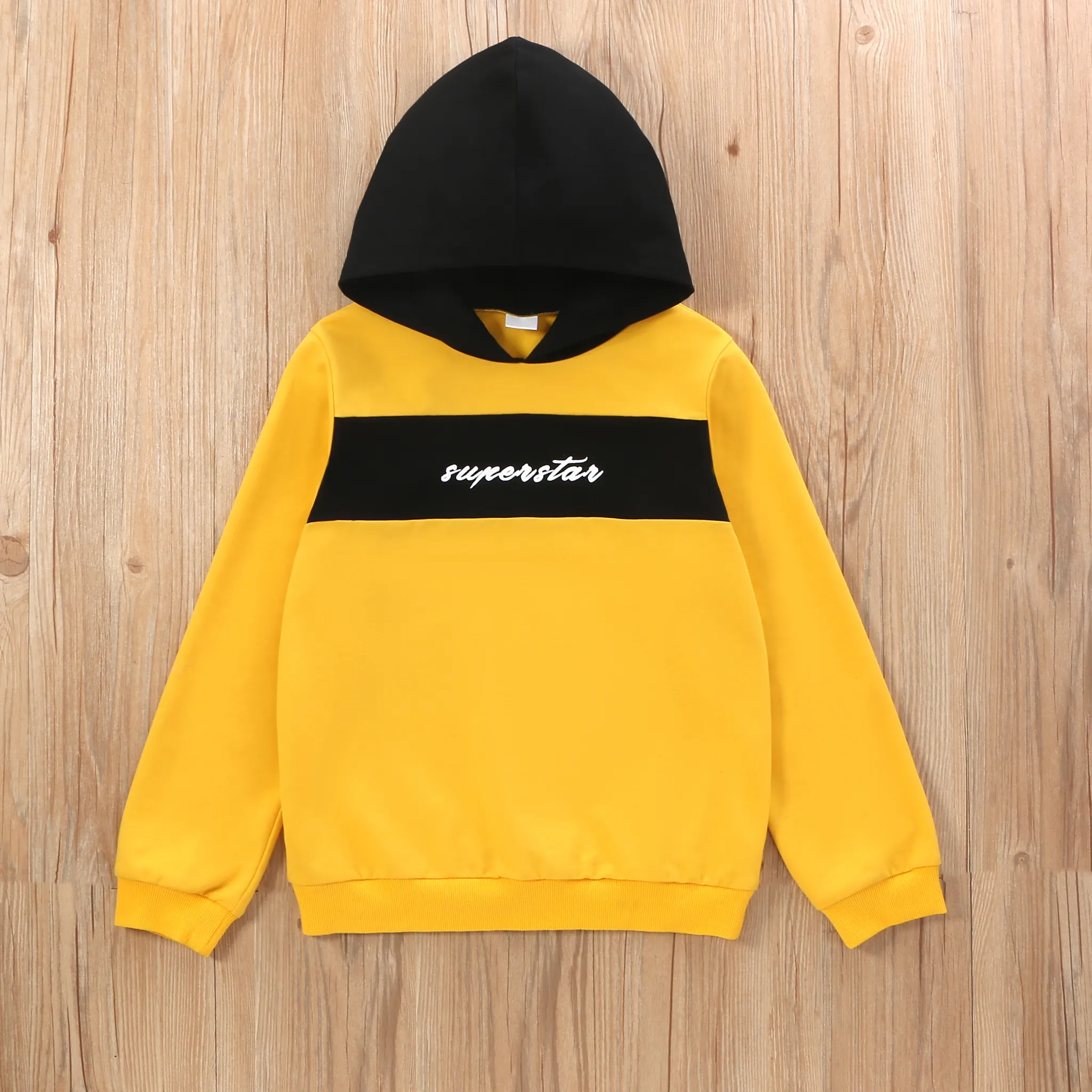 2-piece Kid Boy Letter Print Colorblock Hoodie Sweatshirt and Pants Casual Set  image 4