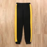 2-piece Kid Boy Letter Print Colorblock Hoodie Sweatshirt and Pants Casual Set Yellow image 6