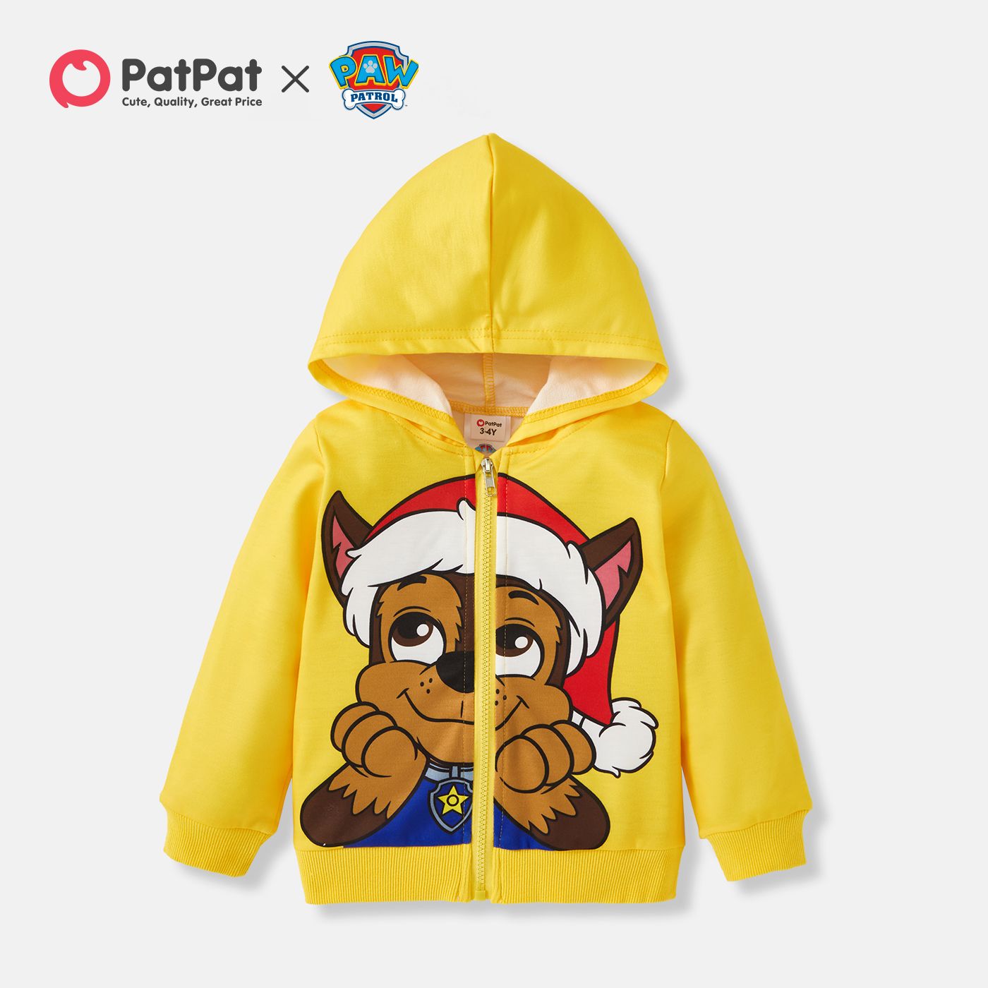 paw patrol toddler boy/girl christmas big graphic zip-up hooded jacket
