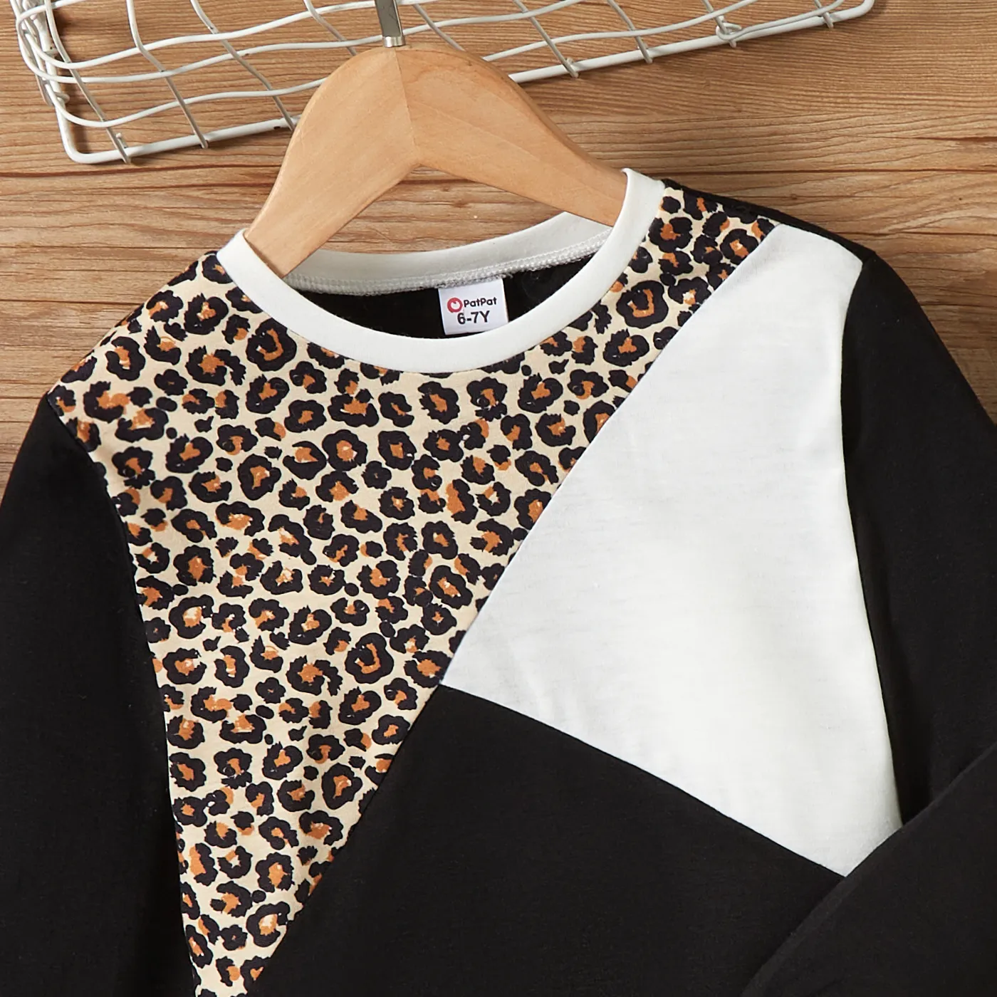 Fashinable Kid Girl Leopard & Color Block Set White image 2