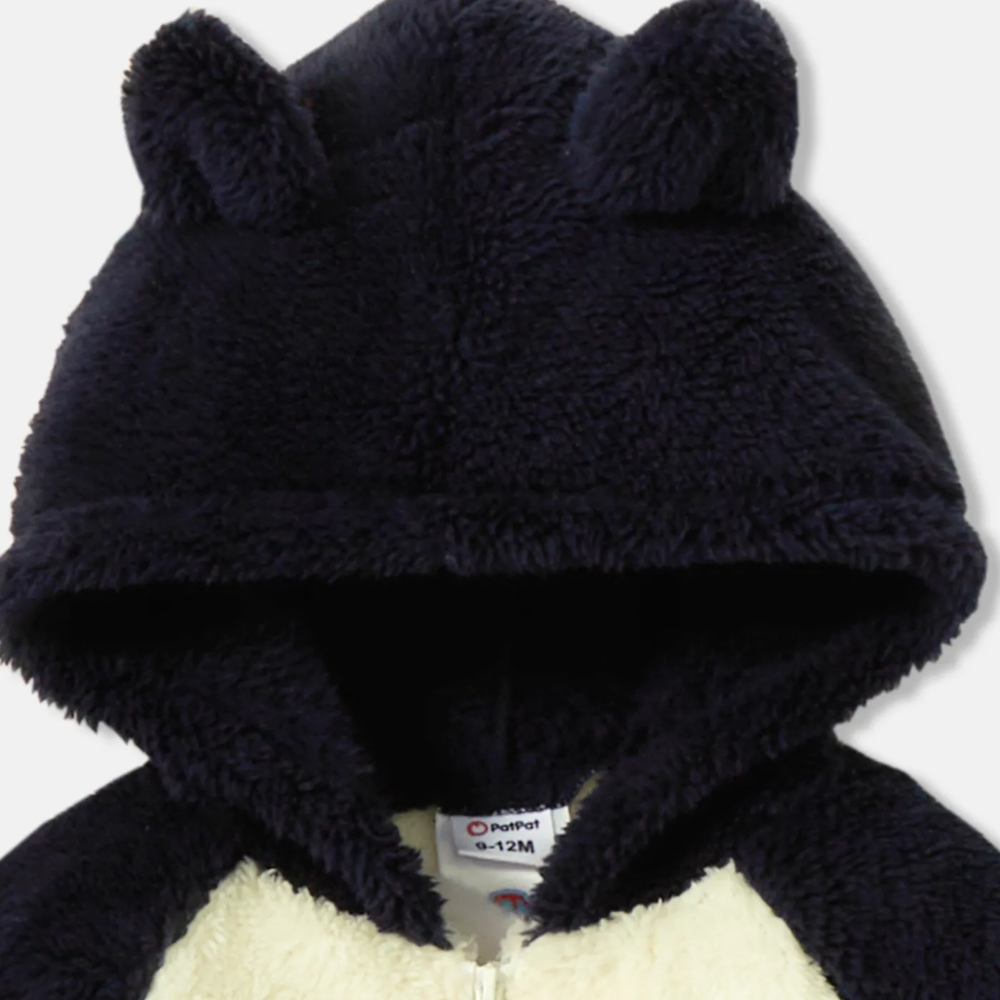 PAW Patrol Little Boy Thickened Thermal Fuzzy Contrast Raglan-sleeve Hooded Coat Dark Blue/white image 5