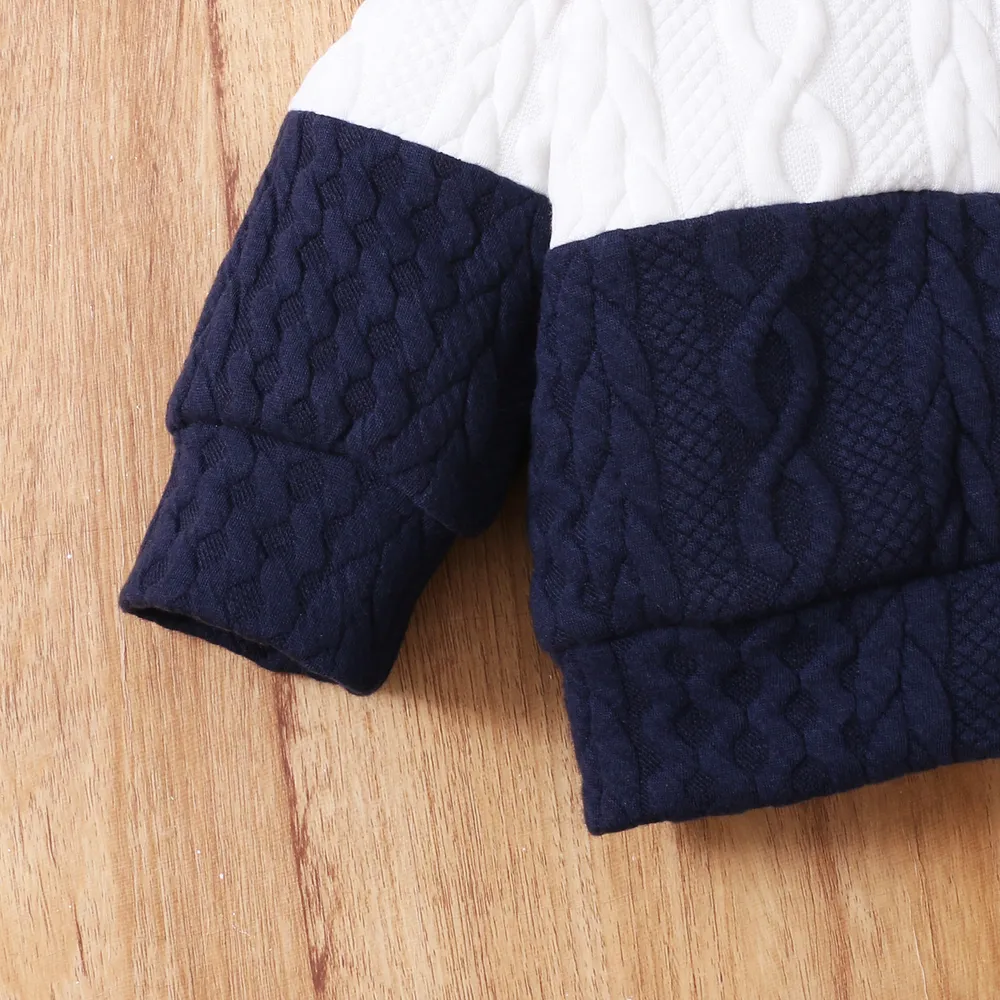 2pcs Baby Color Block Long-sleeve Sweatshirt and Trousers Set  big image 5