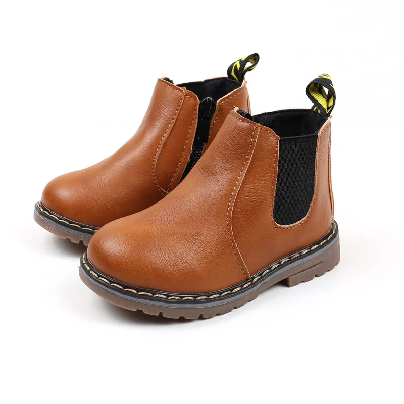 Toddler / Kid Classic Solid Casual Vintage Boots Coffee big image 1