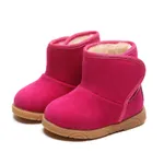 Toddler Solid Cotton Fleece-lining Snow boots Hot Pink