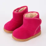 Toddler Solid Cotton Fleece-lining Snow boots Hot Pink image 4