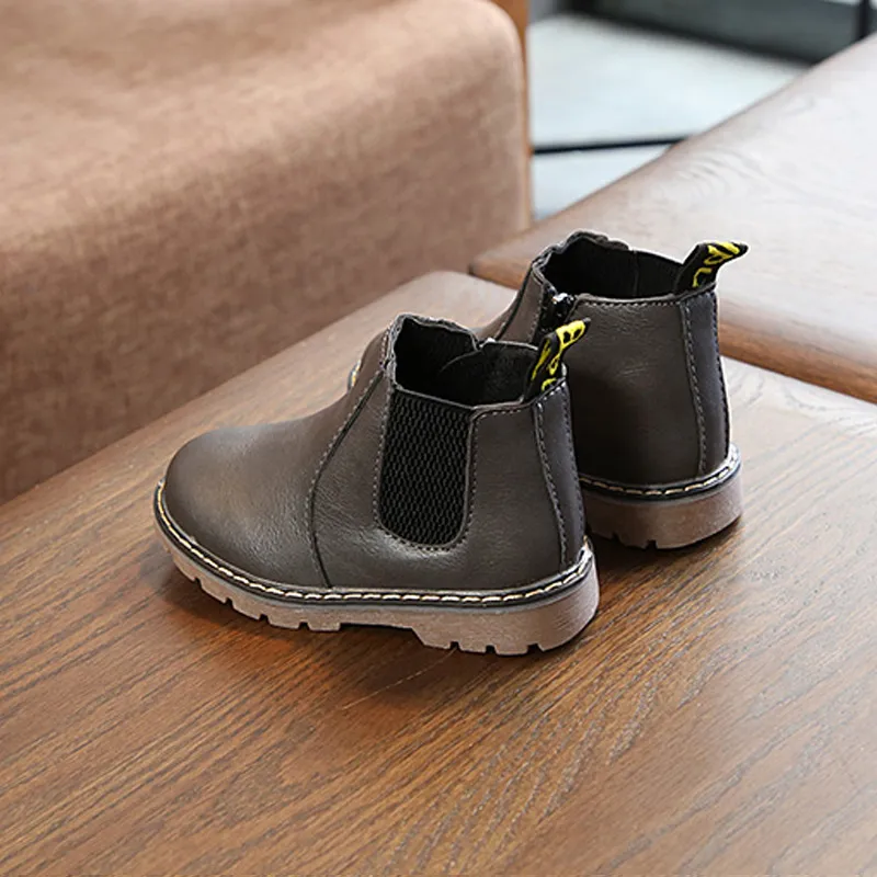 Toddler / Kid Classic Solid Casual Vintage Boots Grey big image 1
