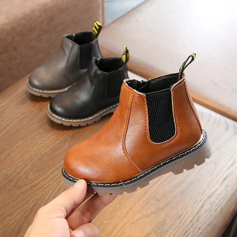 Children's shoes Unisex Retro Poly urethane Leather boots