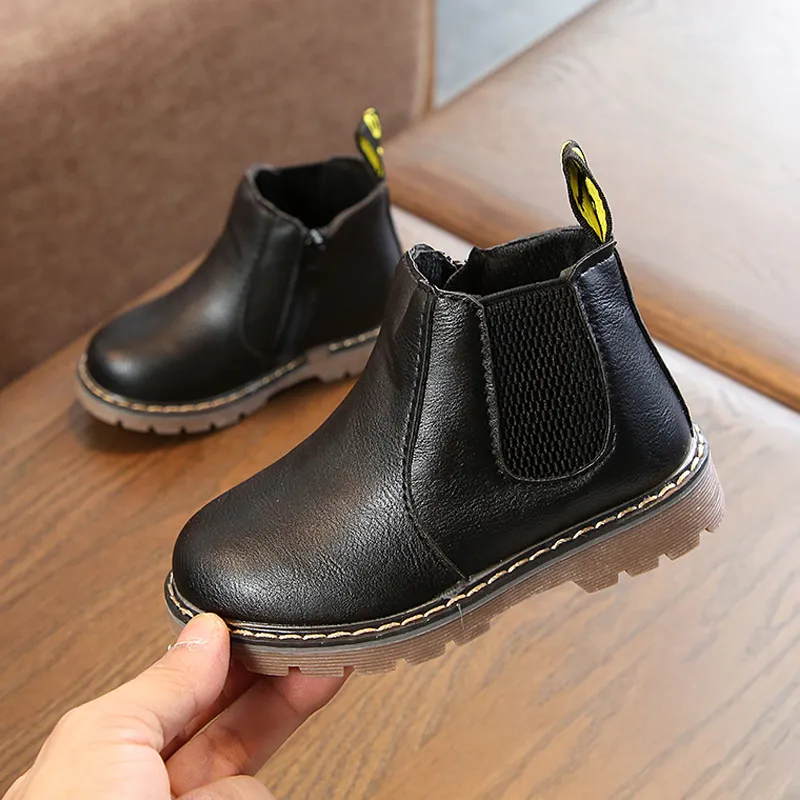 Toddler / Kid Classic Solid Casual Vintage Boots Black