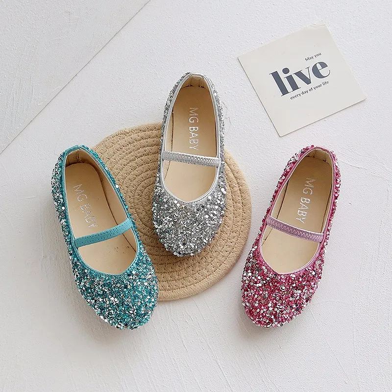 Toddler/Kid Round Toe Glitter Shoes Pink image 3