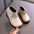 Toddler / Kid Polka Dots Bowknot Decor Back Zipper Knit Splicing Boots  image 1