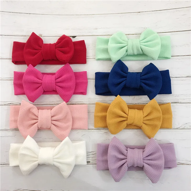Bandeau Solid Bowknot Baby Or Rose big image 1