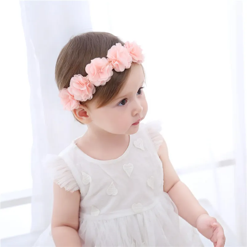 accesorios para el cabello diademas de flores para bebés / niños pequeños Rosado big image 1