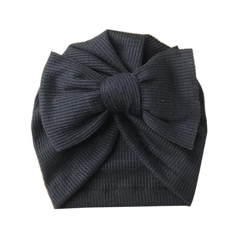 

Baby Solid Bow Decor Waffle Hat