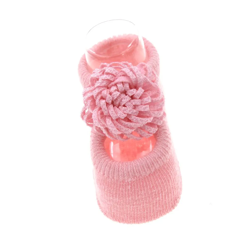 Ensemble chaussettes et bandeau bébé nouveau-né rouge décor floral Rose big image 1