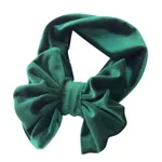 Solid Color Bowknot Headbands for Girls Dark Green
