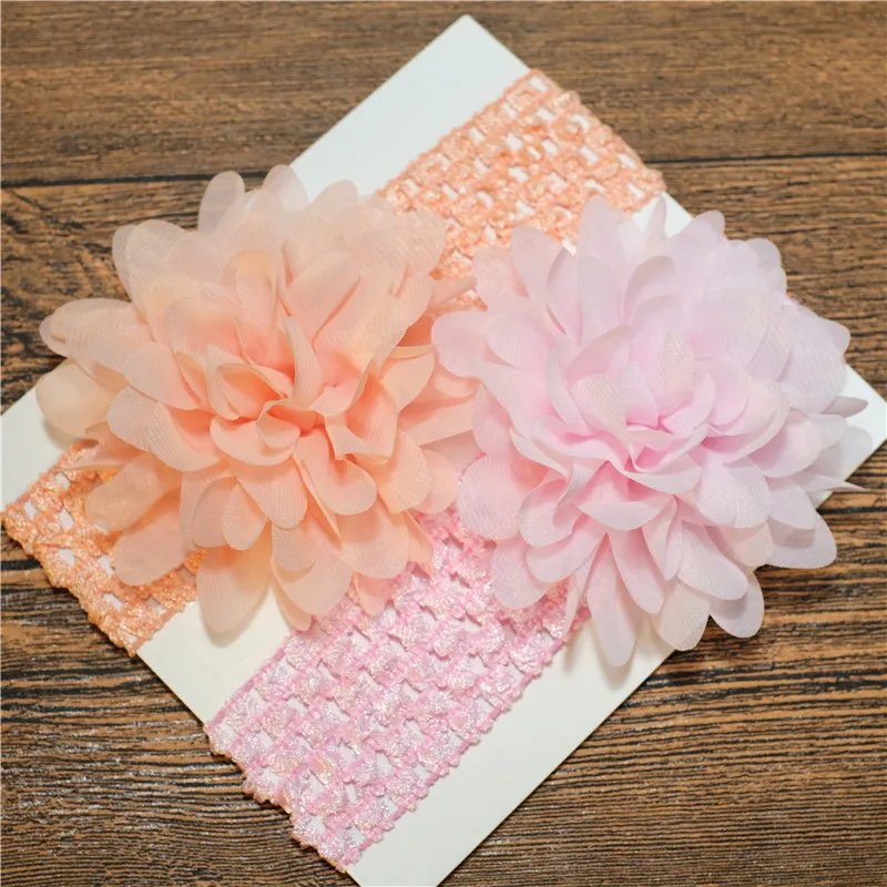 2-pack Pure Color Big Floral Headband Hair Accessories para meninas (sem cartão de papel) Cor-A image 4