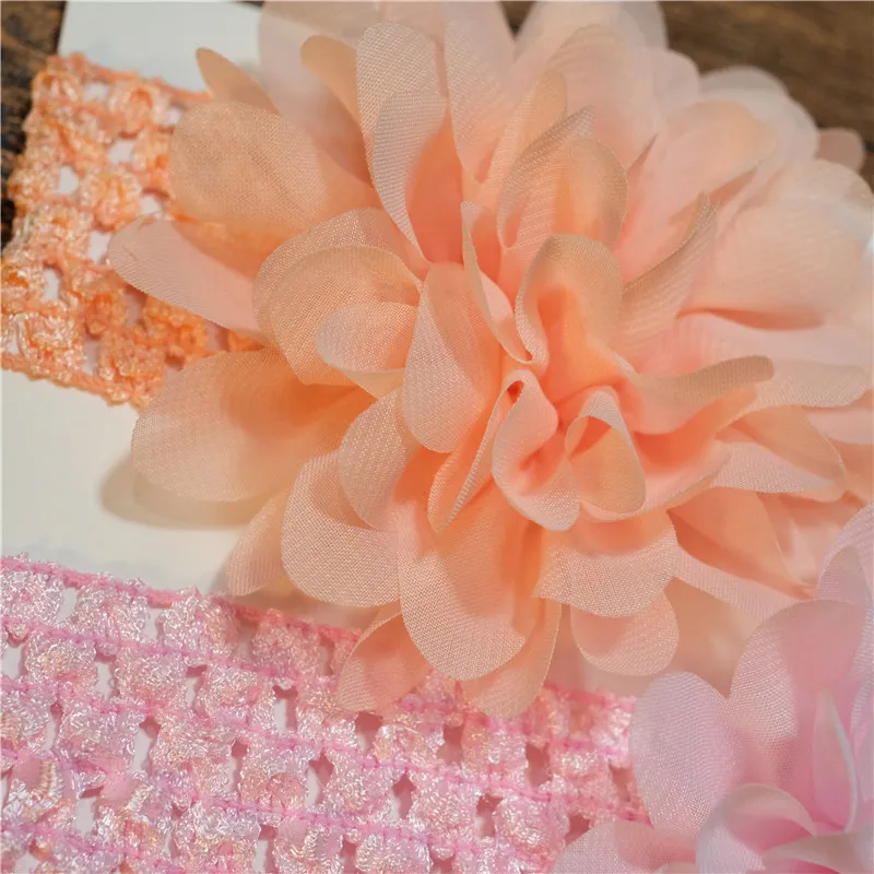 2-pack Pure Color Big Floral Headband Hair Accessories for Girls (Without Paper Card) Color-A big image 1