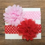 2-pack Pure Color Big Floral Headband Hair Accessories for Girls (Without Paper Card) Color-B
