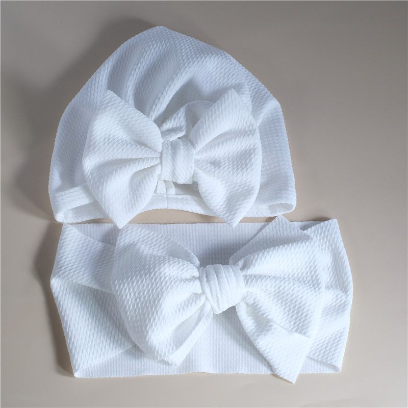 1Pc Solid Bow Decor Headband Or Hat For Mom And Me