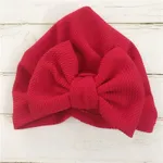Baby Solid Textured Bow Turban Hat Red