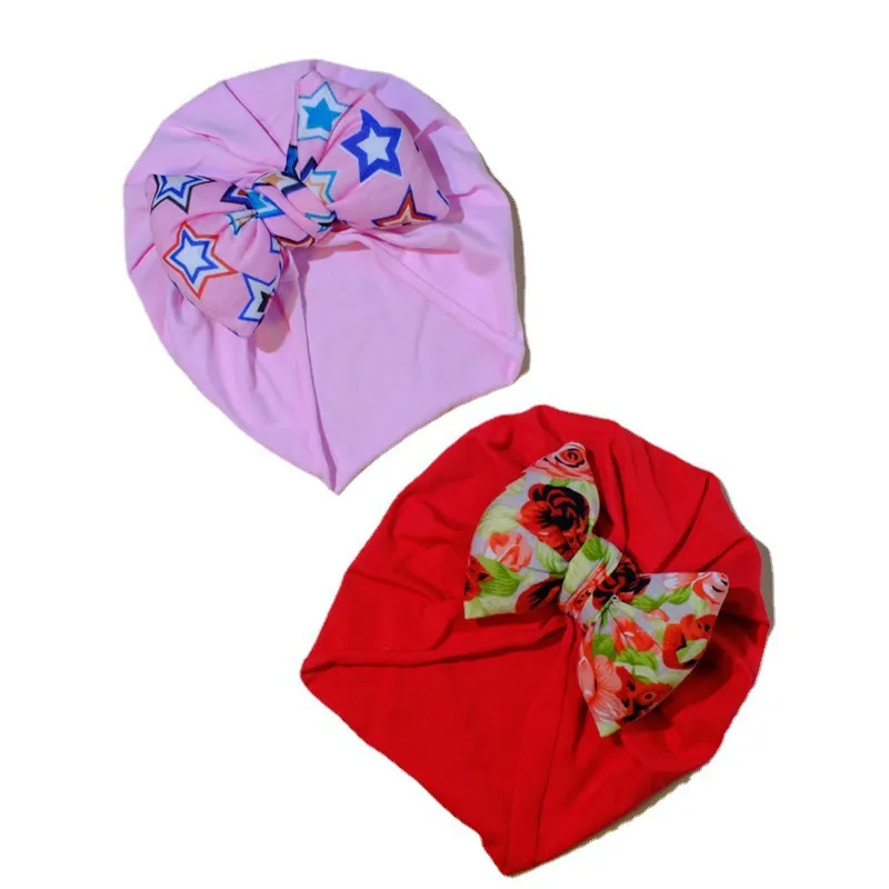 Baby / Toddler Cotton Stuffing Bow Decor Turban Hat Pink big image 1