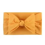 Pure Color Bow Headband for Girls Yellow