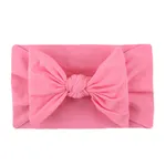 Pure Color Bow Headband for Girls Pink