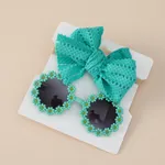 Toddler's Glasses and hair band Versatile fashion suit Green