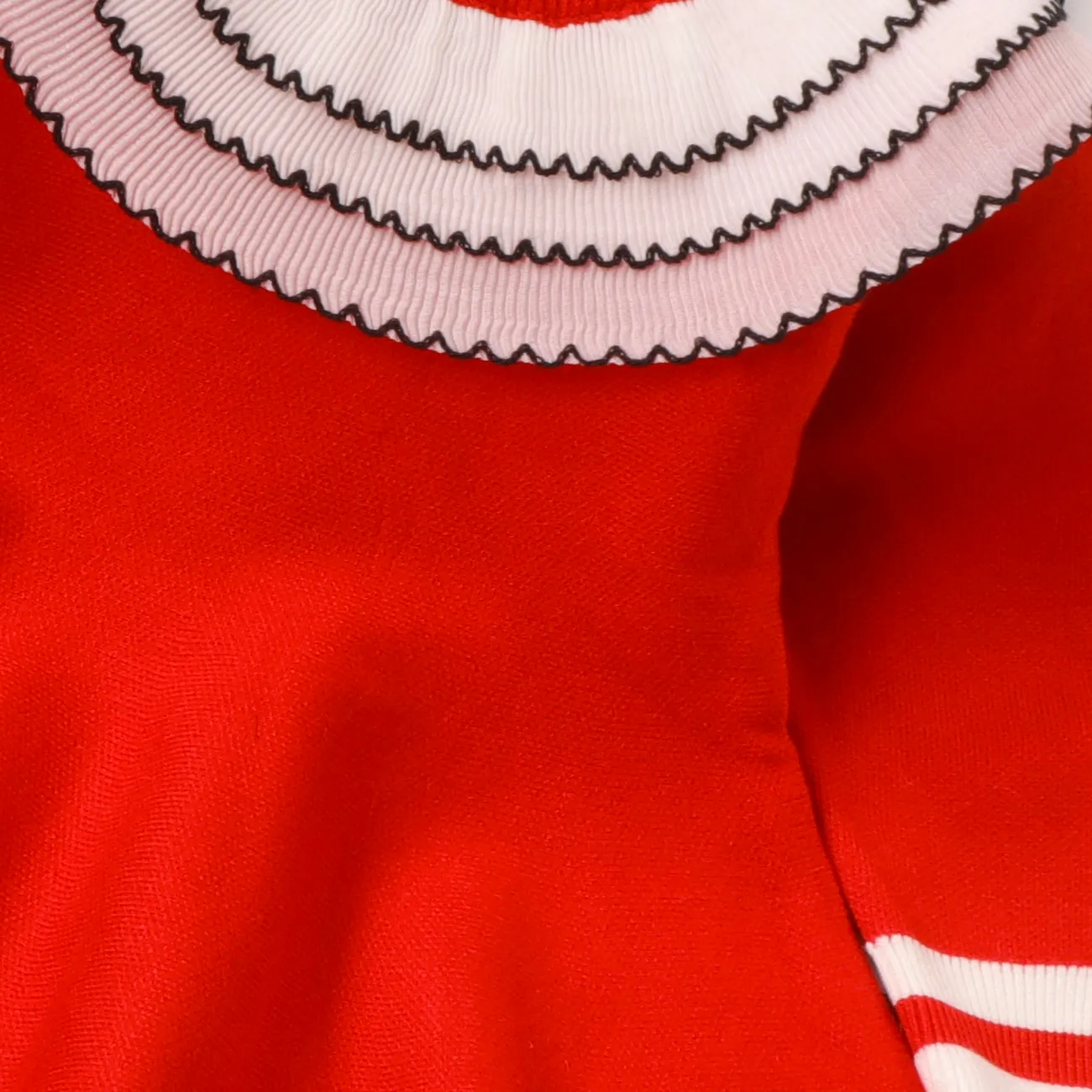 Baby Rüschenrand Süß Langärmelig Kleider rot big image 1