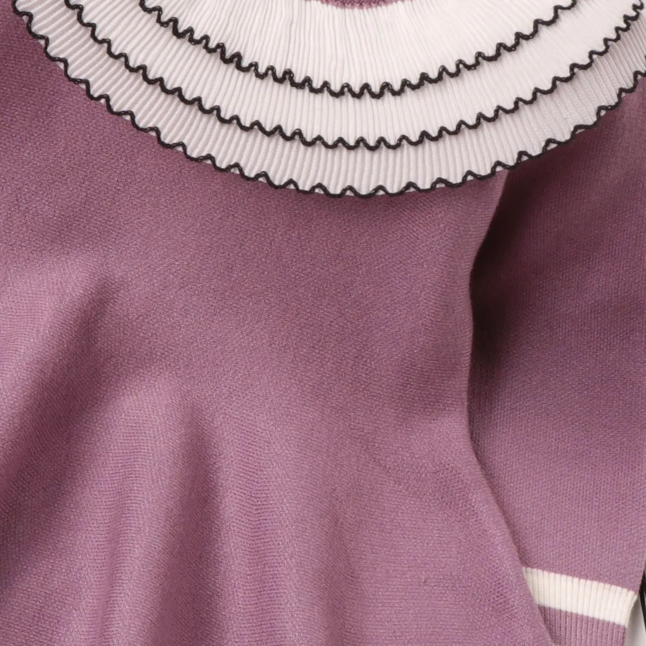Solid Flounced Collar Long-sleeve Baby Dress Light Purple big image 1