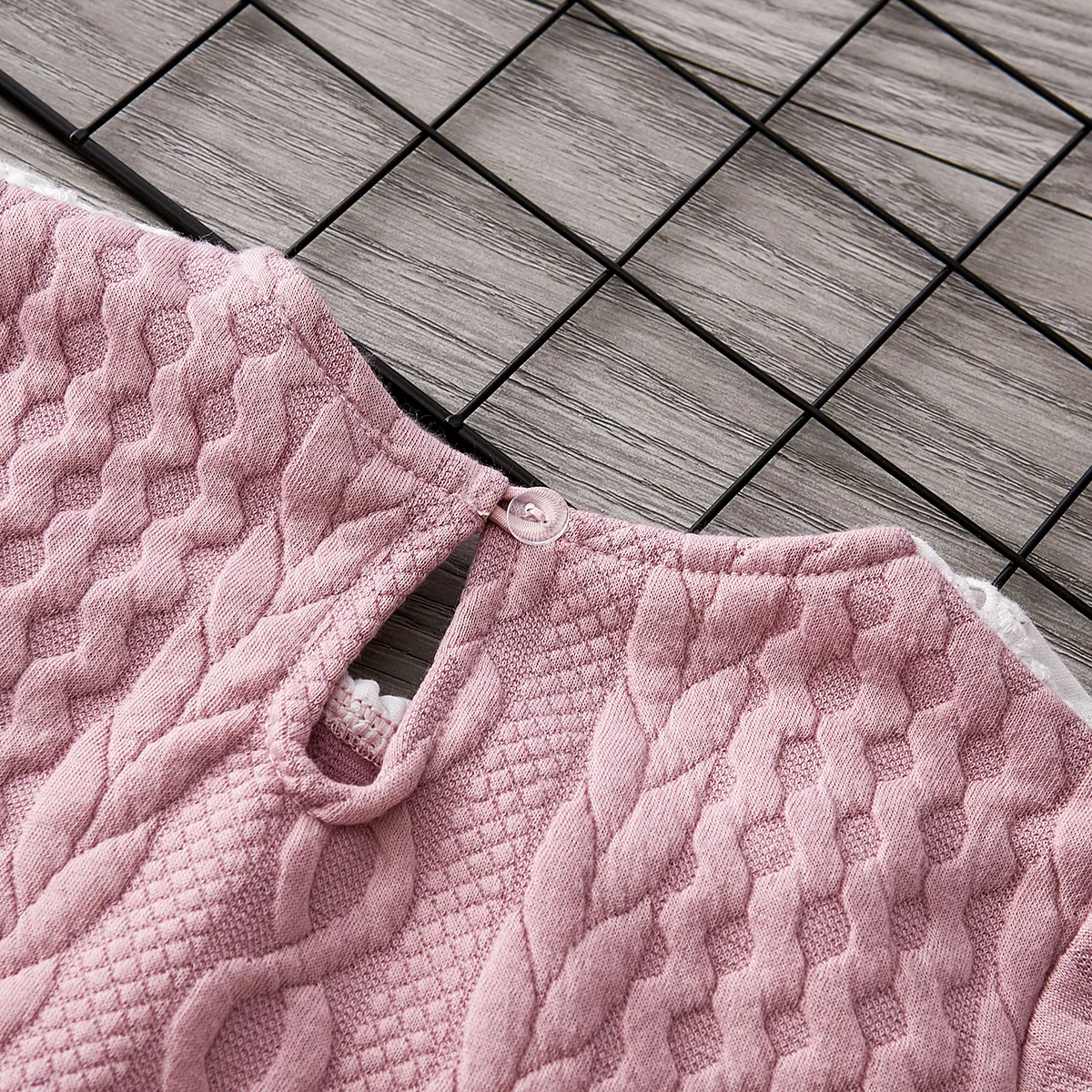 2 Stück Kleinkinder Mädchen Spitze Süß Sweatshirt-Sets rosa big image 1