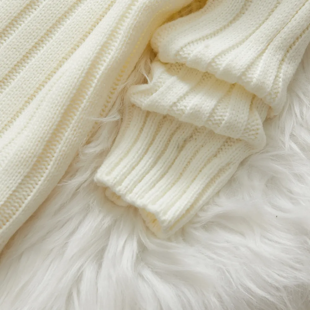 Toddler Girl/Boy Turtleneck Ribbed Knit Sweater big image 4