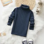 Toddler Girl/Boy Turtleneck Ribbed Knit Sweater Royal Blue
