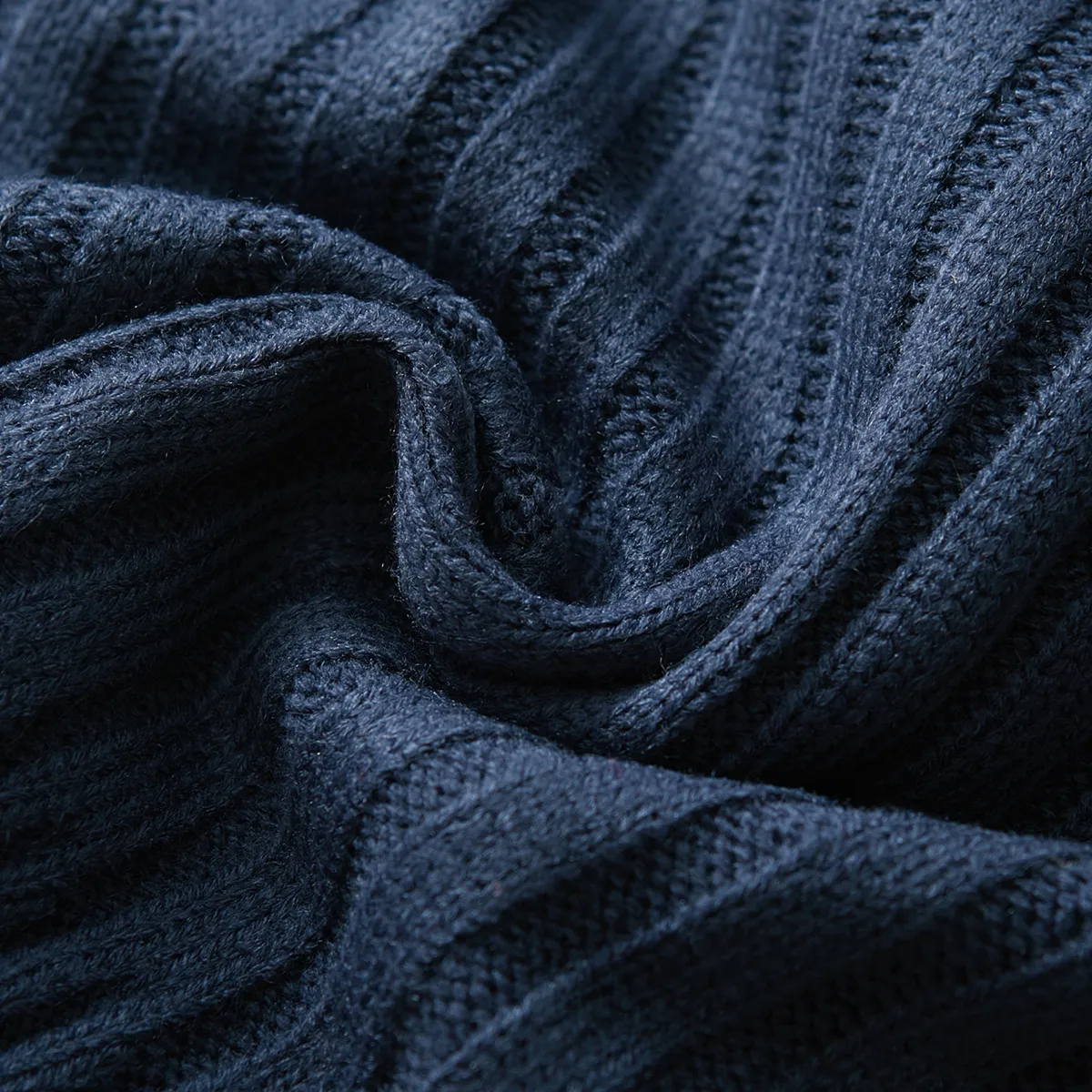 Toddler Girl/Boy Turtleneck Ribbed Knit Sweater Royal Blue big image 1