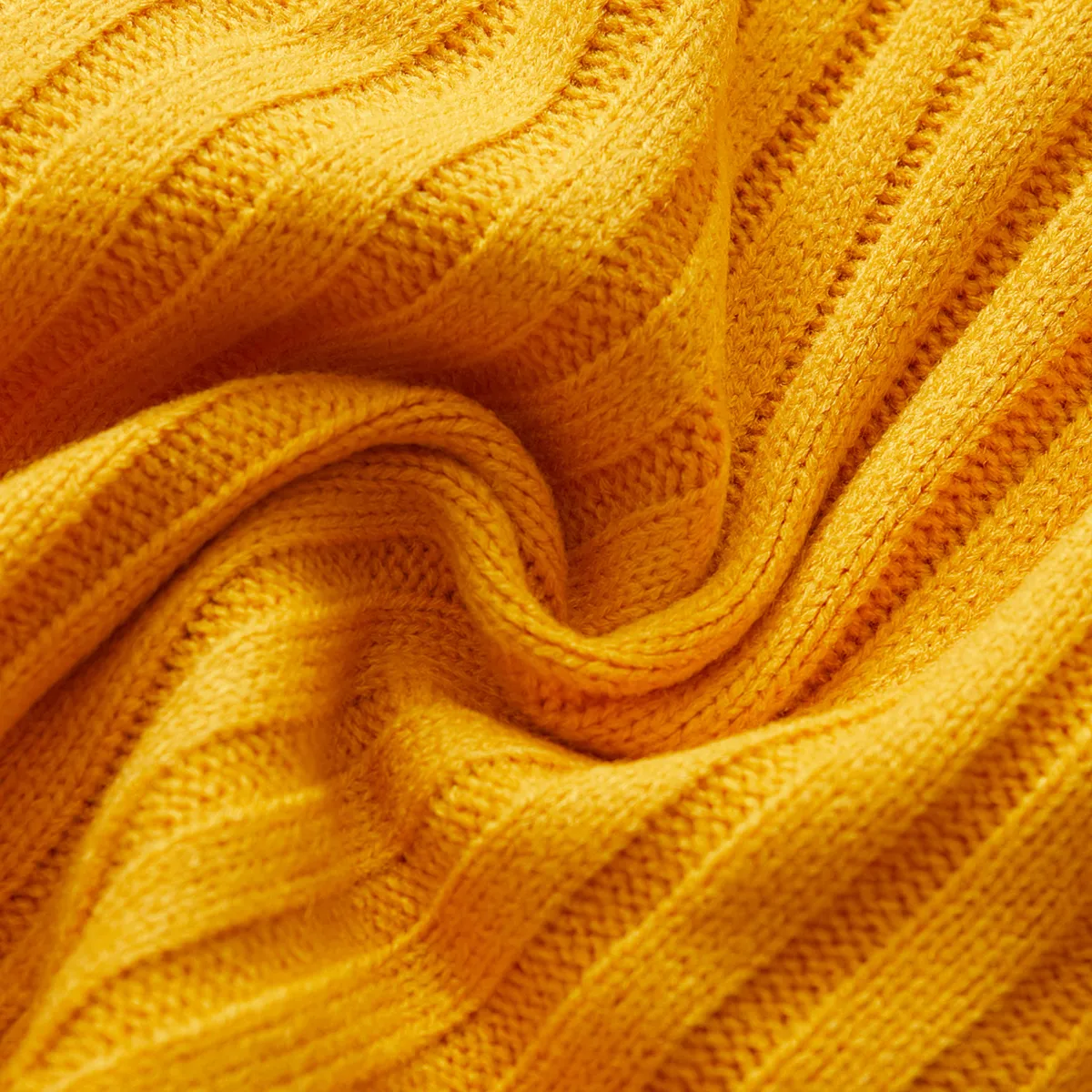 Baby Girl Solid Turtleneck Ribbed Knit Sweater Dress  image 4