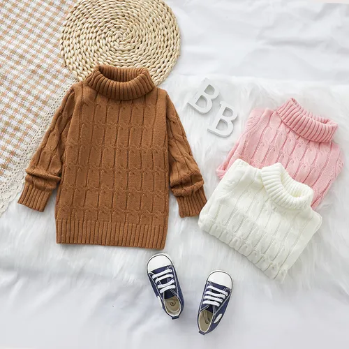Toddler Boy/Girl Basic Textured Turtleneck Sweater  