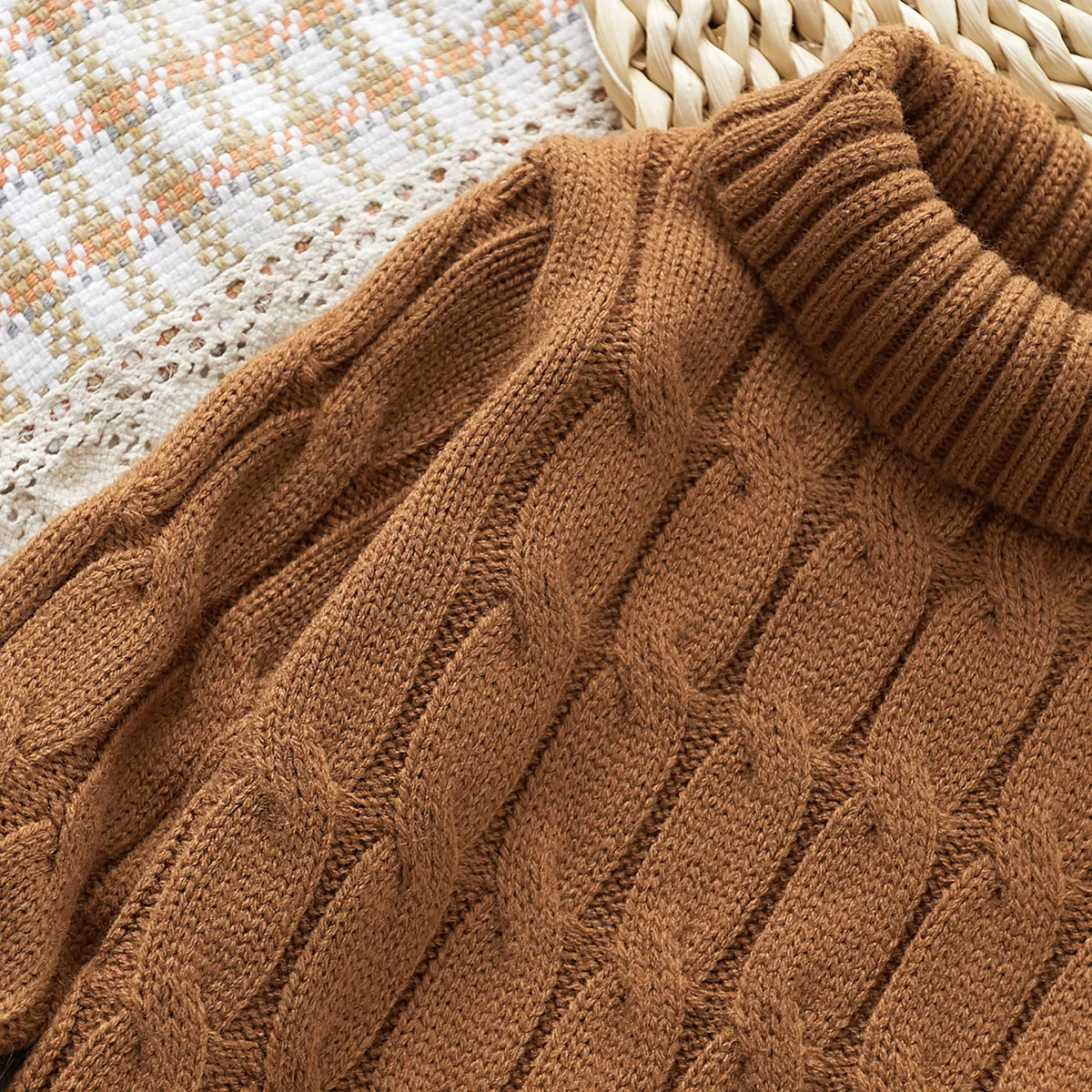 Toddler Boy/Girl Basic Textured Turtleneck Sweater    image 4